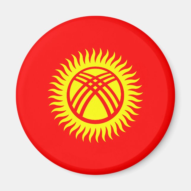 Aimant Drapeau du Kirghizistan (Devant)