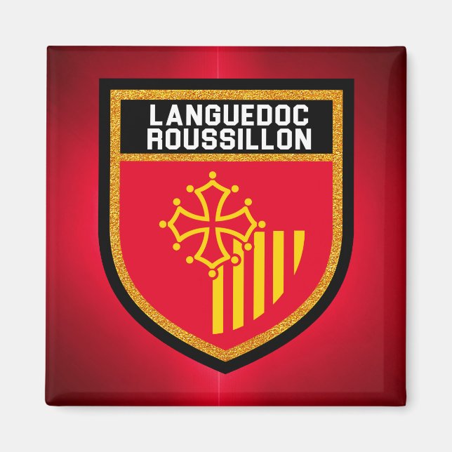 Aimant Drapeau du Languedoc-Roussillon (Devant)