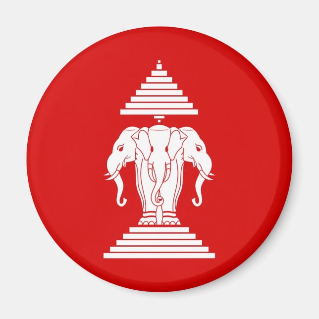 Aimant Drapeau du Laos (1952-1975) - ທຸ ງ ຊ າ ດ ລ າ (Devant)