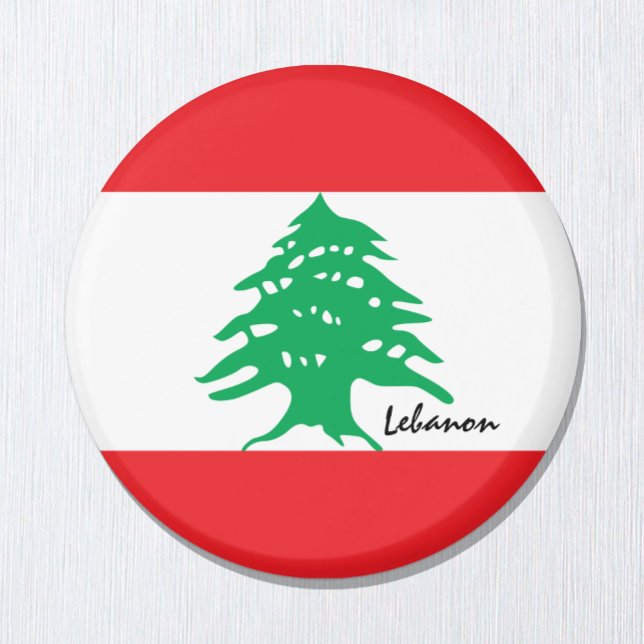 Aimant drapeau du Liban & Voyage Liban /fans sportifs (Créateur téléchargé)