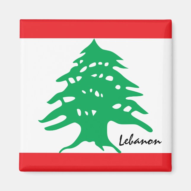 Aimant drapeau du Liban & Voyage Liban /fans sportifs (Devant)