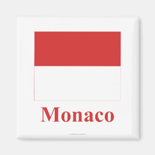 Aimant Drapeau du Monaco avec le nom