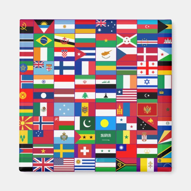 Aimant Drapeau du monde (Devant)