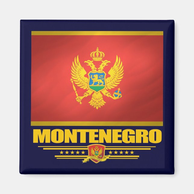 Aimant Drapeau du Monténégro (Devant)