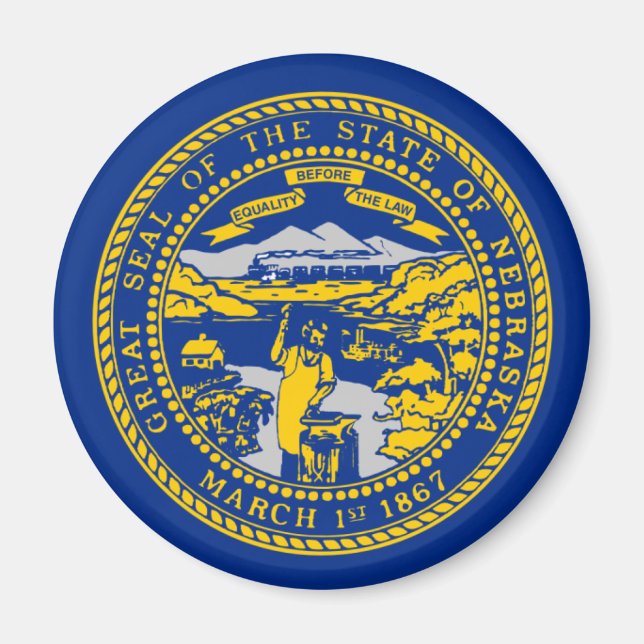 Aimant Drapeau du Nebraska (Devant)