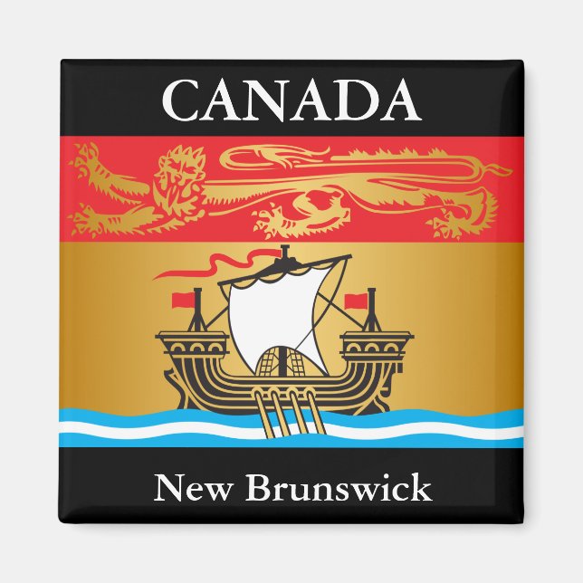 Aimant drapeau du Nouveau-Brunswick (Devant)