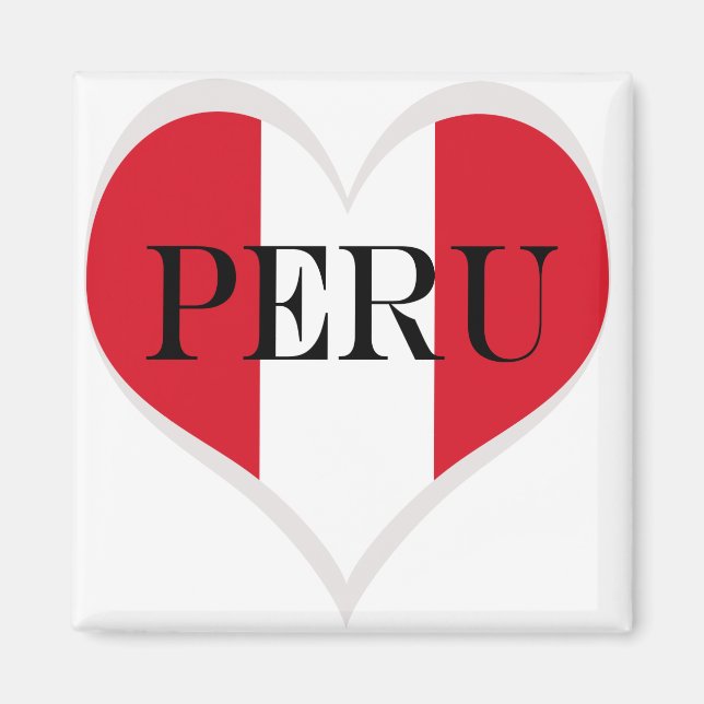 Aimant Drapeau du Pérou Pabellón Nacional coeur (Devant)