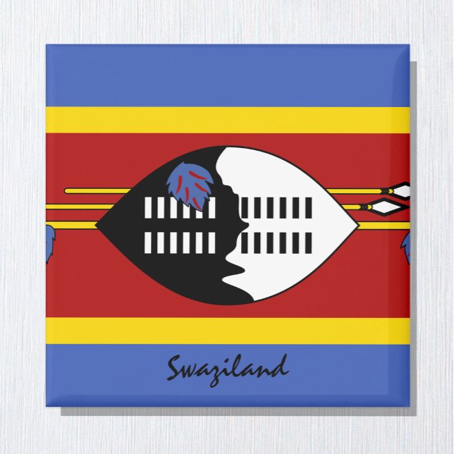 Aimant Drapeau du Swaziland & Amateurs de vacances/sports (Créateur téléchargé)