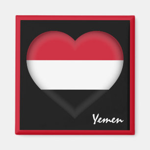 Aimant Drapeau du Yémen & Yemeni Voyage du coeur, vacance