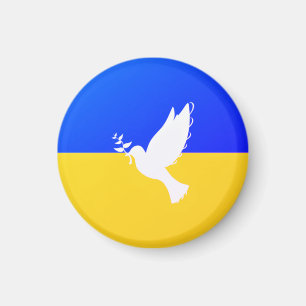 Aimant Drapeau d'Ukraine - Dove of Peace - Freedom - Peac