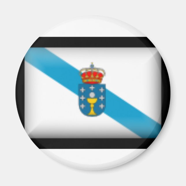 Aimant Drapeau Espagne-Galice (Devant)