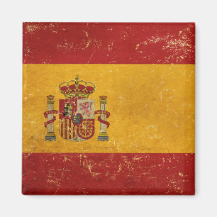 Aimant Drapeau espagnol Vintage Grunge Design