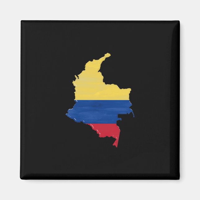 Aimant Drapeau et carte de la Colombie (Devant)