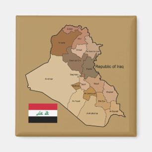 Aimant Drapeau et carte de l'Irak