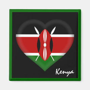 Aimant Drapeau et Coeur du Kenya, vacances au Kenya, voya