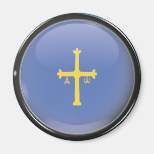 Aimant Drapeau et escudo d'Asturies