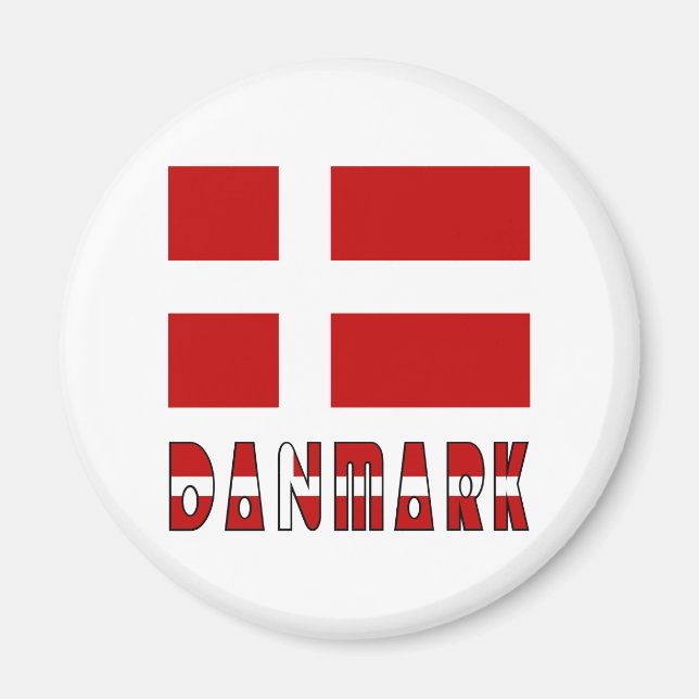 Aimant Drapeau et mot Danmark CC (Devant)