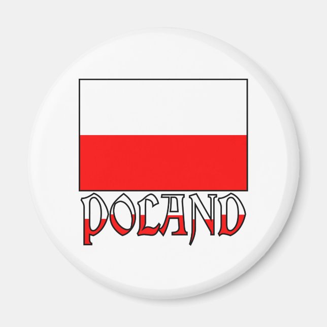 Aimant Drapeau et nom de la Pologne (Devant)