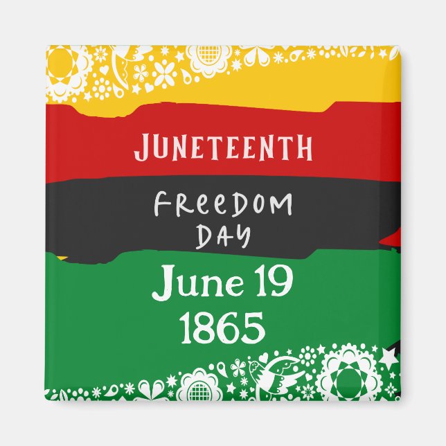Aimant Drapeau fantaisiste de la fête de la Liberté du 17 (Devant)