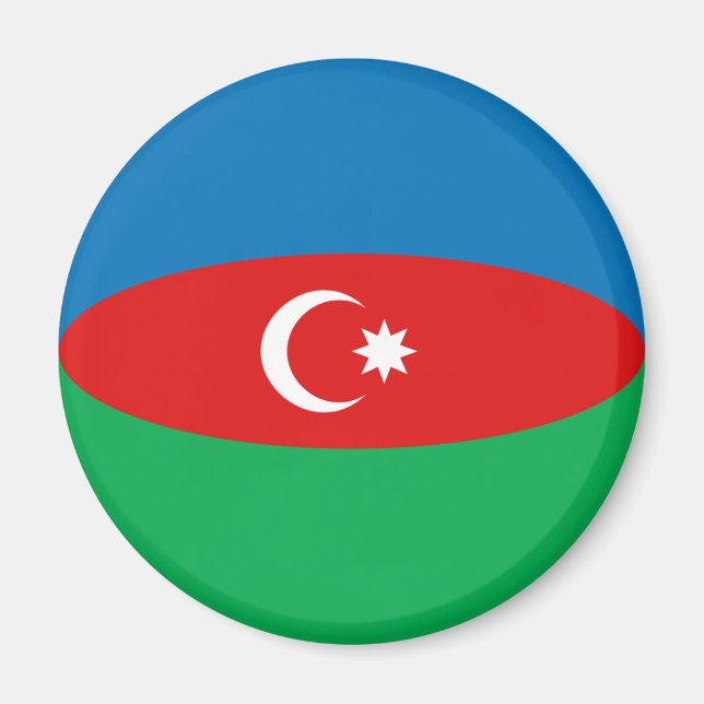 Aimant drapeau fisheye Azerbaïdjan (Devant)