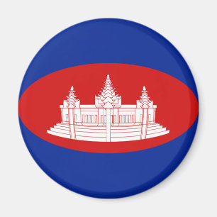 Aimant Drapeau Fisheye Cambodge
