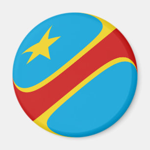 Aimant Drapeau Fisheye Congo-Kinshasa