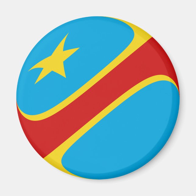 Aimant Drapeau Fisheye Congo-Kinshasa (Devant)