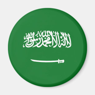 Aimant drapeau fisheye d'Arabie saoudite