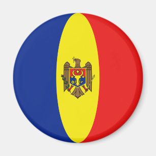 Aimant drapeau fisheye de Moldavie