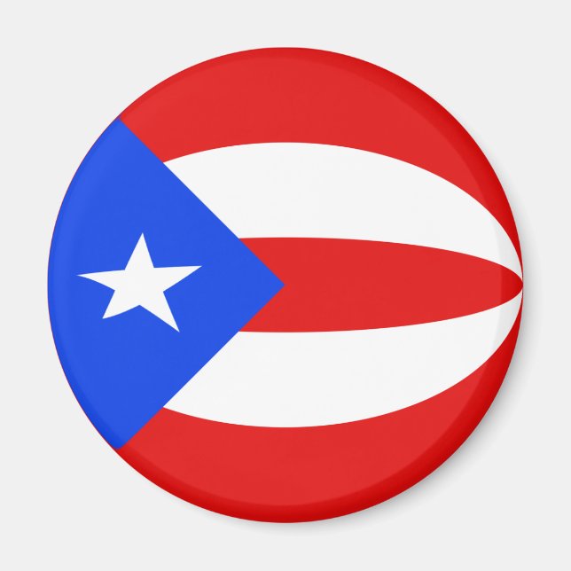 Aimant drapeau fisheye de Porto Rico (Devant)