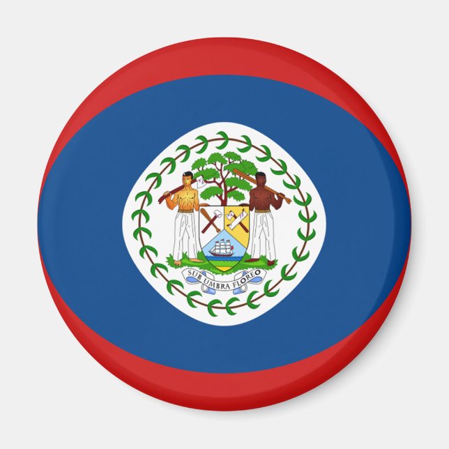 Aimant drapeau fisheye du Belize (Devant)