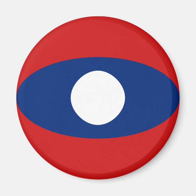 Aimant drapeau fisheye du Laos (Devant)