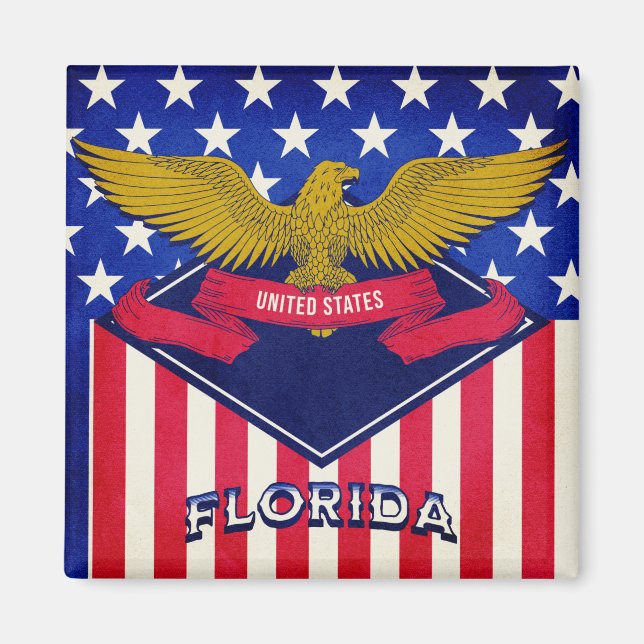 Aimant Drapeau Florida USA (Devant)