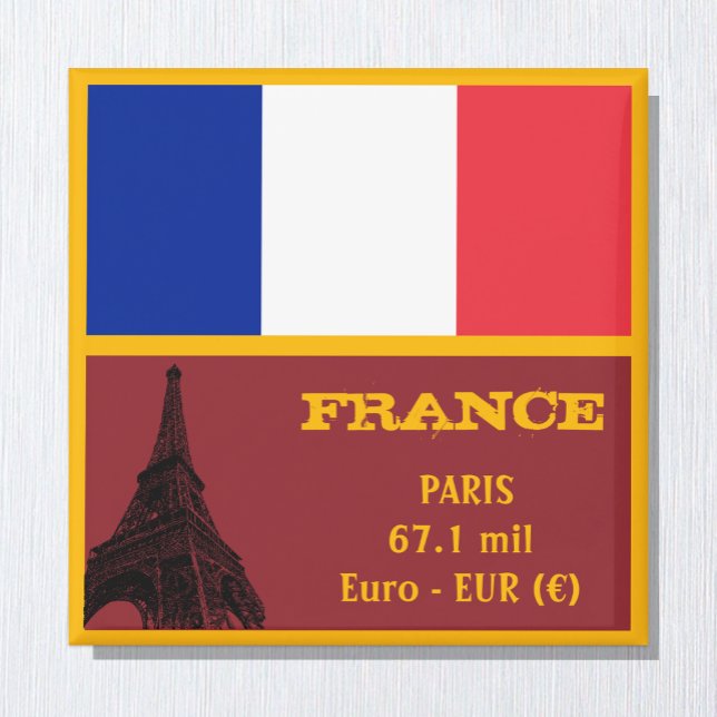 Aimant Drapeau français, Paris & France, Amateurs de voya (Créateur téléchargé)