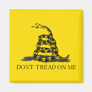 Aimant Drapeau Gadsden Ne me marche pas dessus NOIR JAUNE