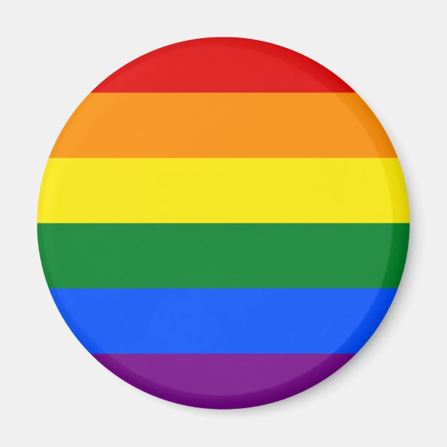 Aimant Drapeau Gay pride arc-en-ciel LGBT (Devant)