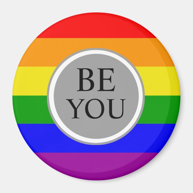 Aimant Drapeau gay pride Soyez vous (Devant)