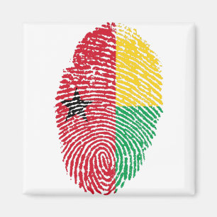 Aimant Drapeau Guinée Bissau empreintes digitales Country