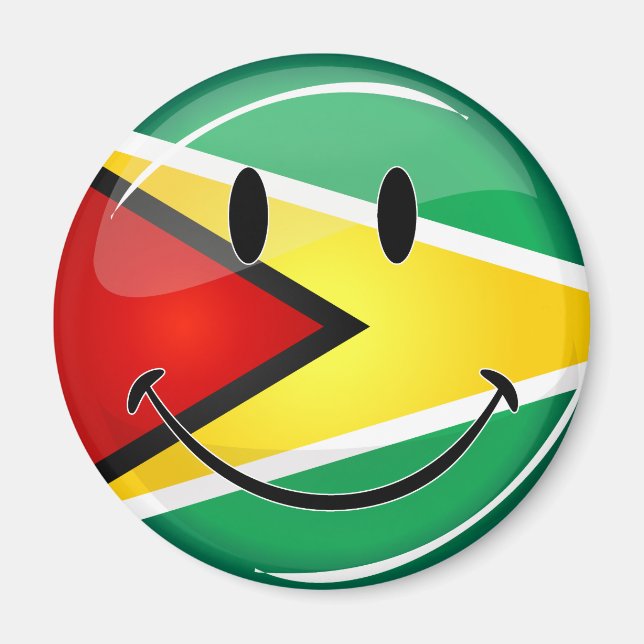 Aimant Drapeau guyanais souriant (Devant)