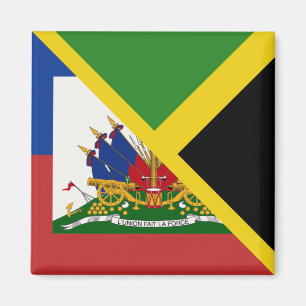 Aimant Drapeau haïtien jamaïcain   Half Jamaïque Haït
