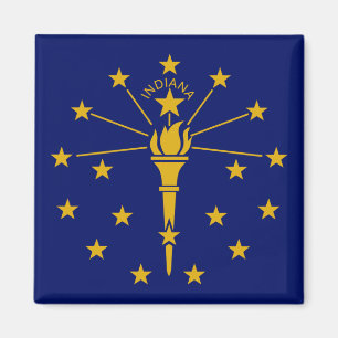 Aimant Drapeau Indiana & Indiana, Etats-Unis vacances/spo