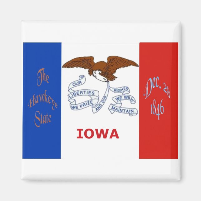 Aimant Drapeau Iowa (Devant)