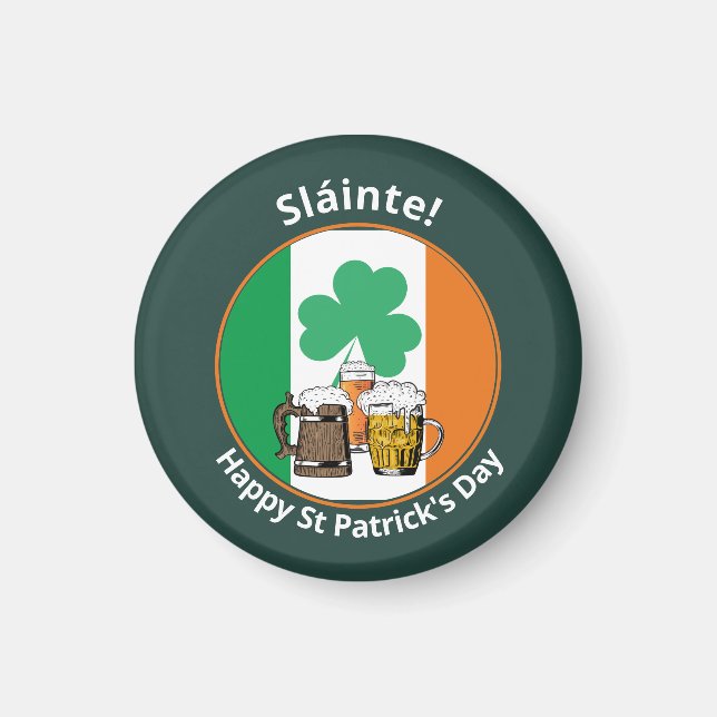 Aimant Drapeau irlandais Jour de la Saint Patrick (Devant)