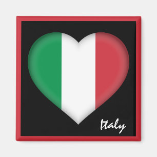 Aimant Drapeau italien & Voyage de coeur italien Italie /