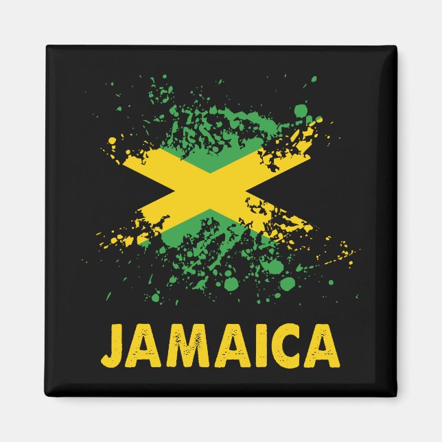 Aimant Drapeau jamaïcain Retro (Devant)