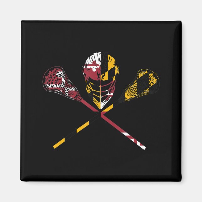 Aimant Drapeau Maryland Lacrosse Boys Hommes Women's Coll (Devant)