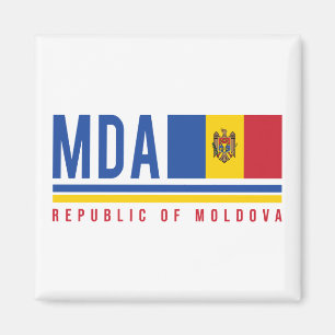 Aimant Drapeau Moldavie & Design de code ISO