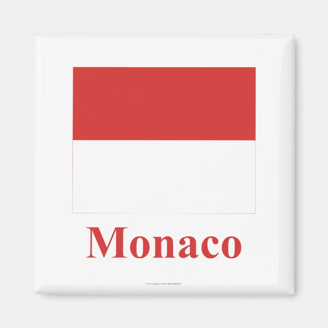 Aimant Drapeau Monaco avec nom (Devant)