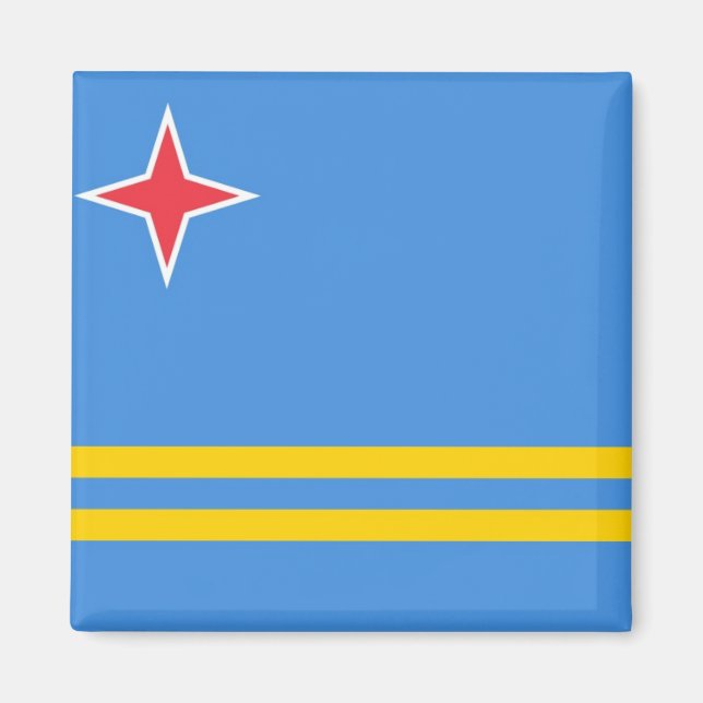 Aimant Drapeau mondial d'Aruba (Devant)