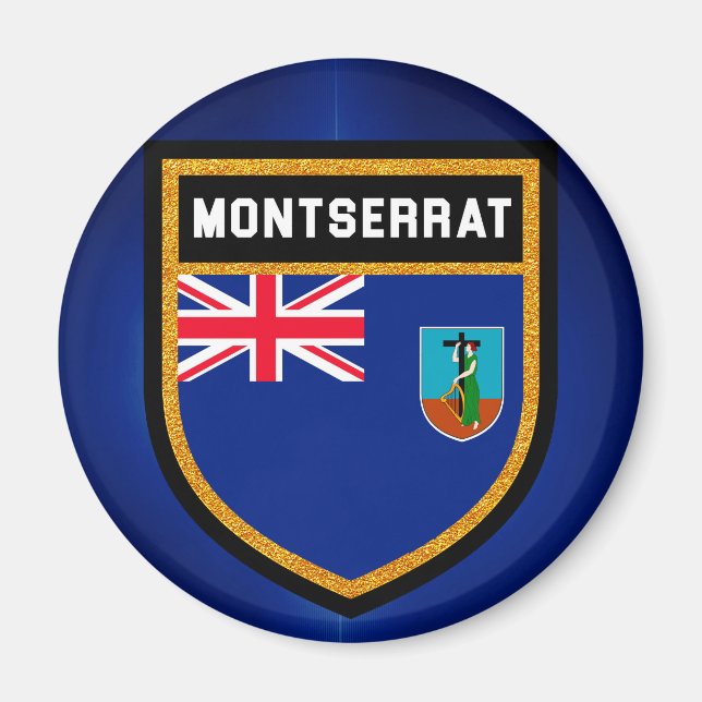Aimant Drapeau Montserrat (Devant)